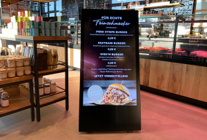 Image of our A-Board Battery Powered Display 43 inch on customer site 4