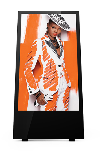 Image of our A-Board Battery Powered Display 43 inch front view