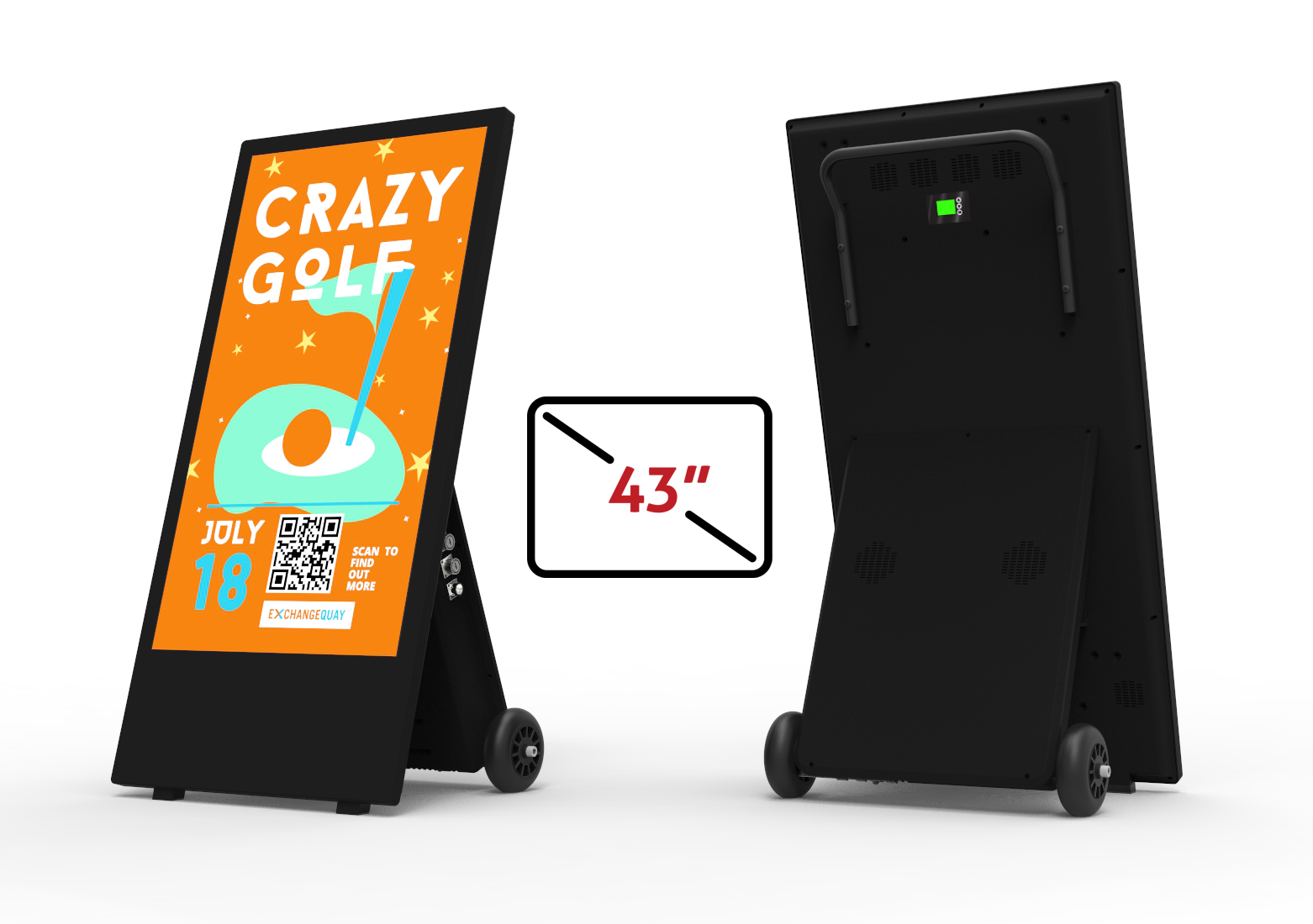 Image of our 43 inch High Vibrance A-Board Advertising Display