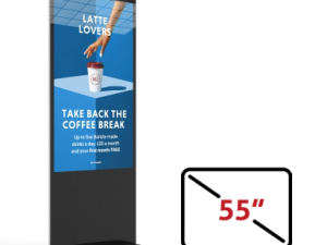 Image of our 55 inch Free Standing Podium Advertising Display