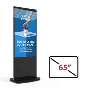 Image of our 65 inch Free Standing Podium Advertising Display