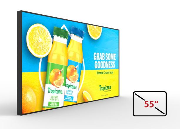 Image of our 55 inch Ultra Bright Window Advertising Display