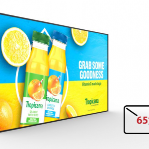 Image of our 65 inch Ultra Bright Window Advertising Display