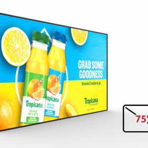 Image of our 75 inch Ultra Bright Window Advertising Display